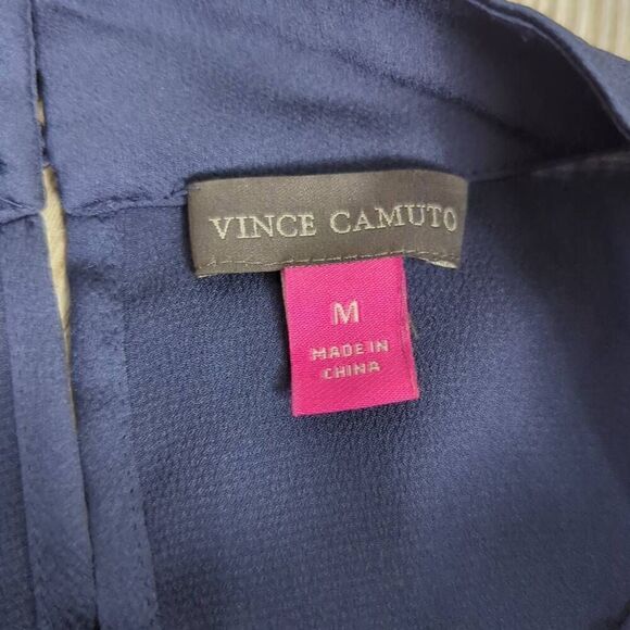 Vince Camuto Women’s Blue Open Neck Long Sleeve Blouse Size Medium - Picture 5 of 7